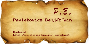 Pavlekovics Benjámin névjegykártya